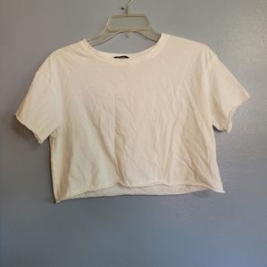 White cropped tee